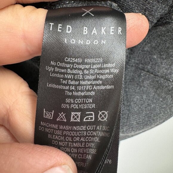 VERY NICE MENS TED BAKER LIGHT KNIT FULL ZIP JACKET SIZE XXL 6 Gray - Picture 8 of 12